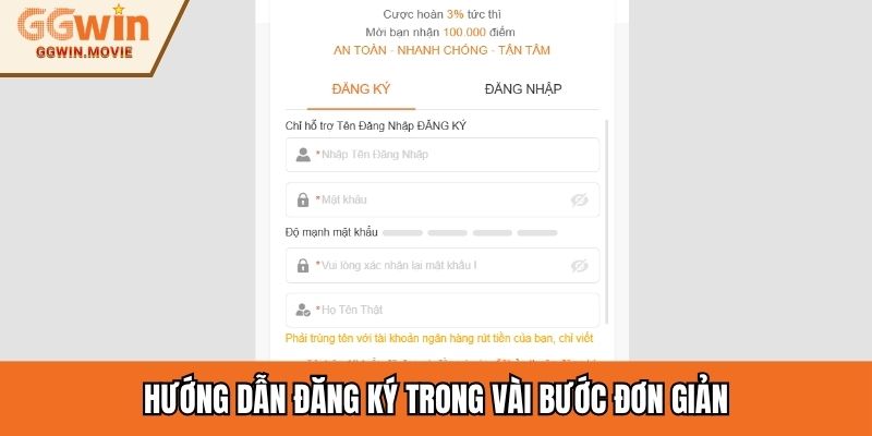 Hướng dẫn đăng ký trong vài bước đơn giản